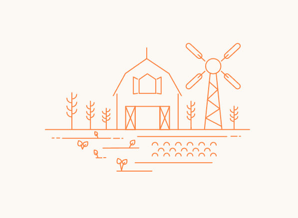 Rural landscape illustration